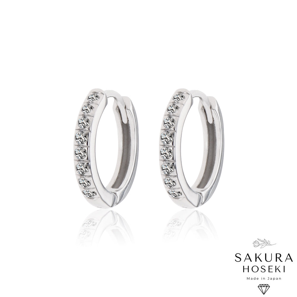 Diamond Hoops White Gold