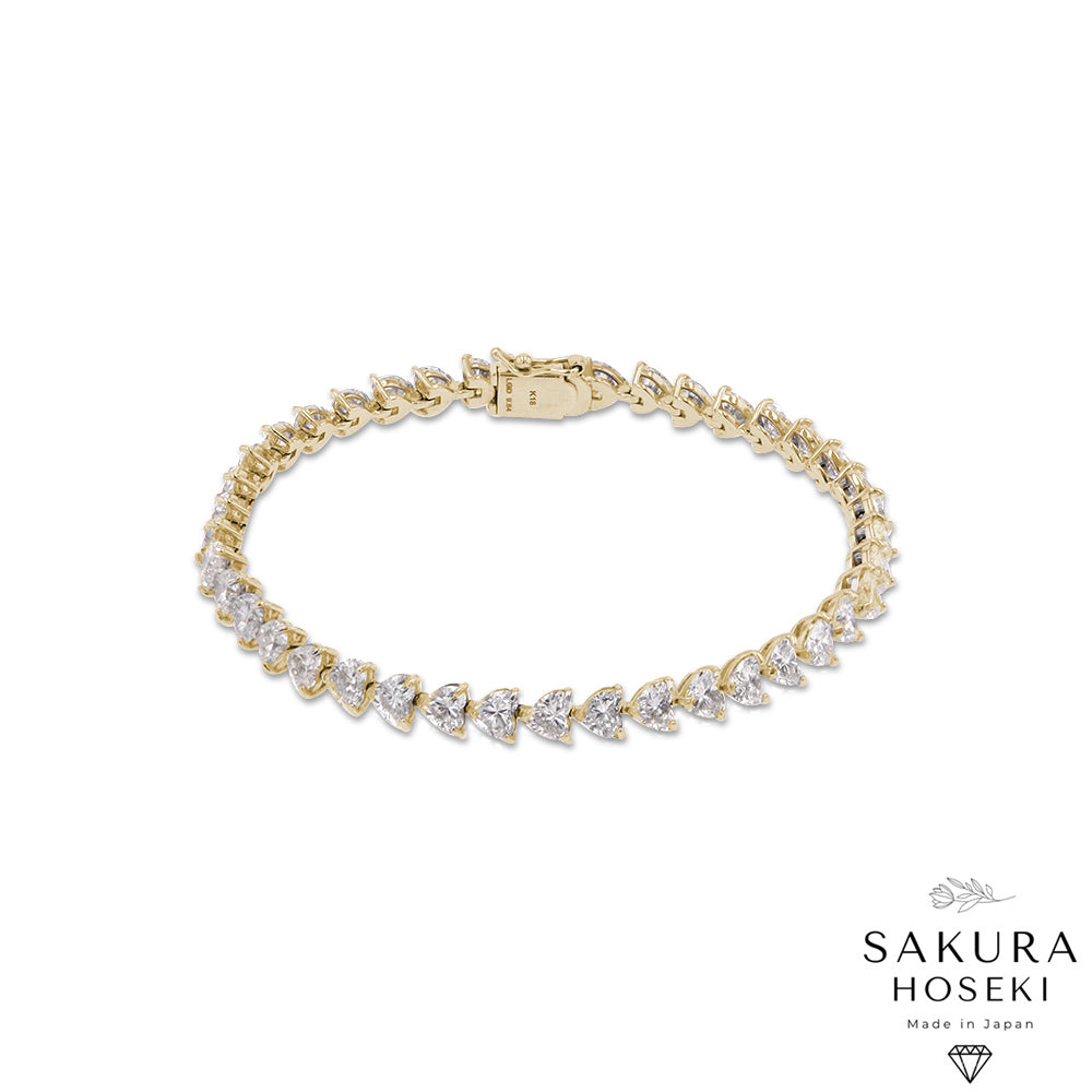 10ct Heart Bracelet Yellow Gold