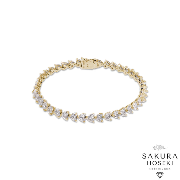 10ct Heart Bracelet Yellow Gold