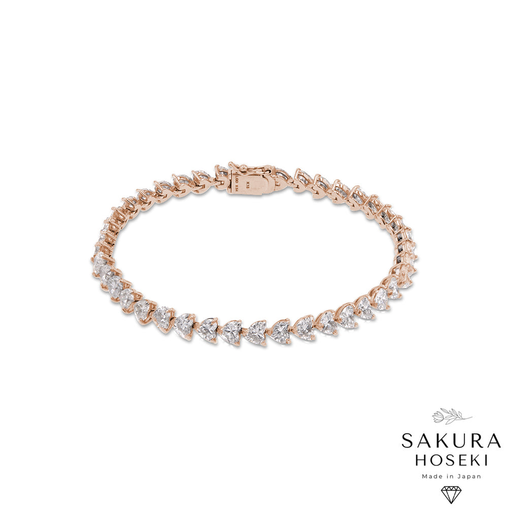 10ct Heart Bracelet Rose Gold