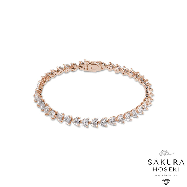 10ct Heart Bracelet Rose Gold