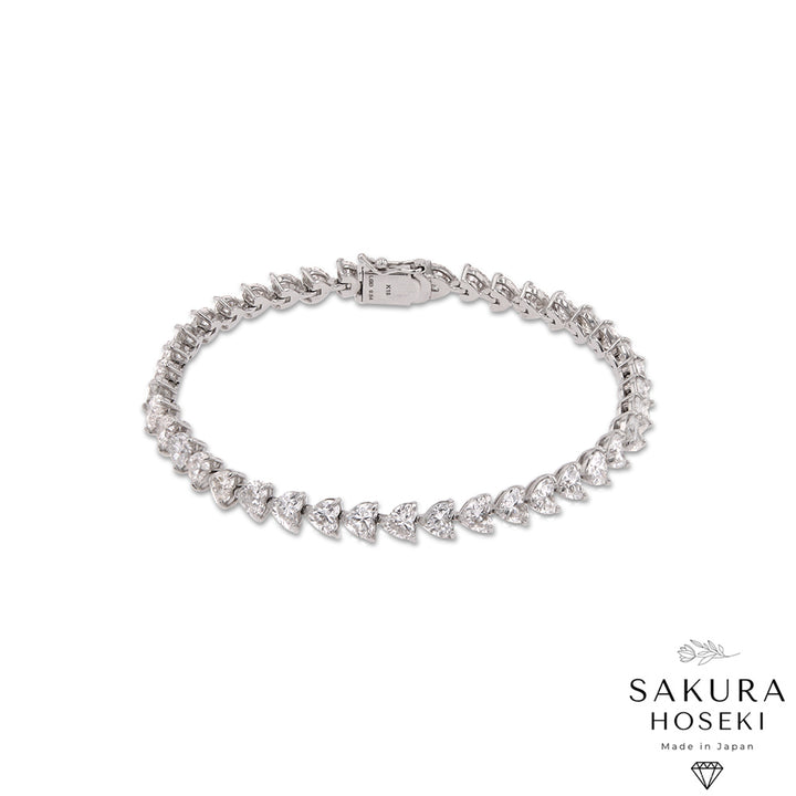 10ct Heart Bracelet White Gold