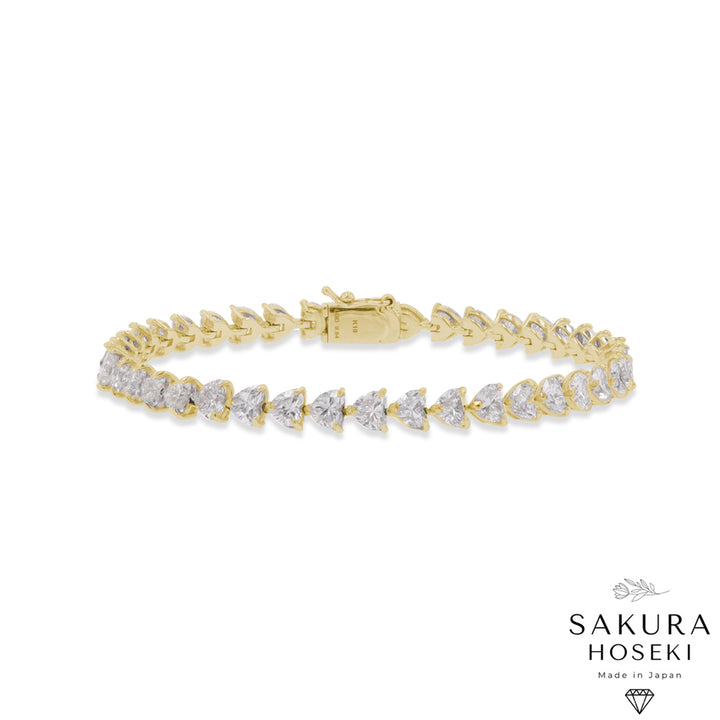 10ct Heart Bracelet Yellow Gold