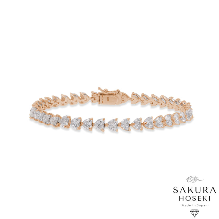 10ct Heart Bracelet Rose Gold