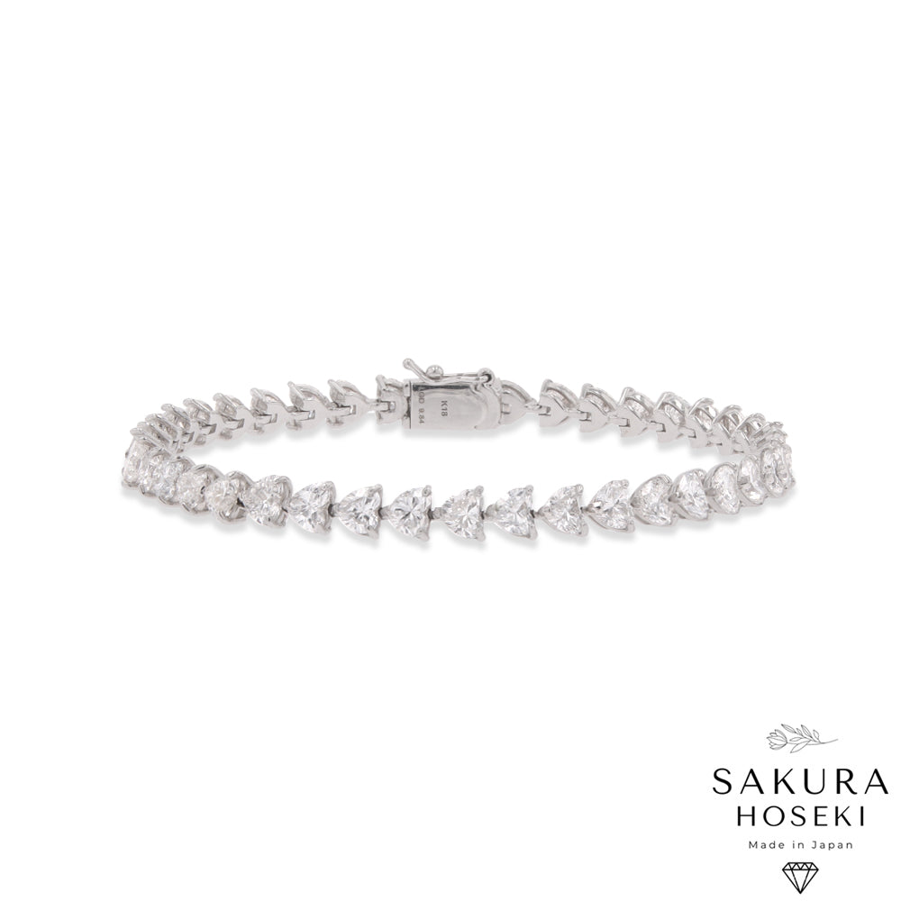 10ct Heart Bracelet White Gold
