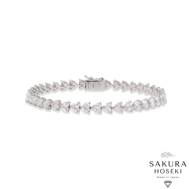 10ct Heart Bracelet White Gold