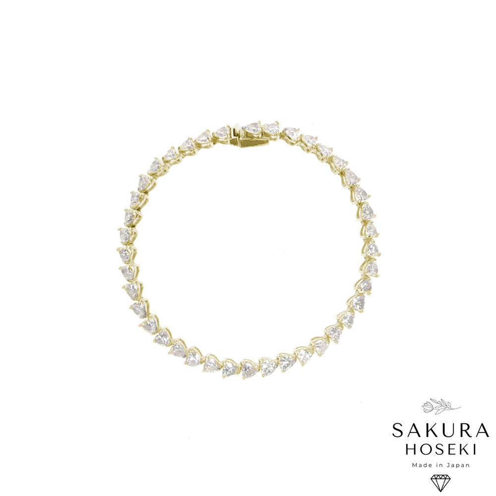 10ct Heart Bracelet Yellow Gold