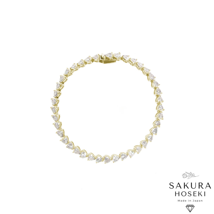 10ct Heart Bracelet Yellow Gold