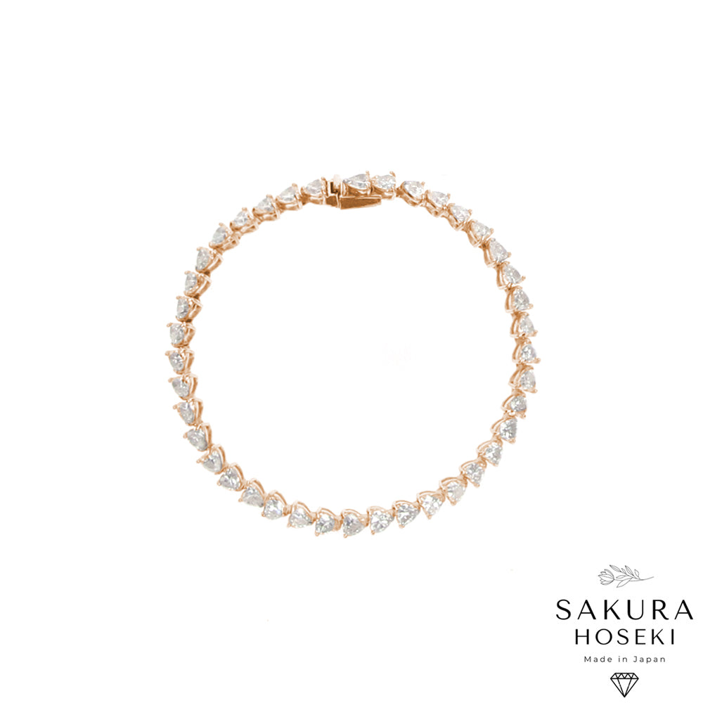 10ct Heart Bracelet Rose Gold