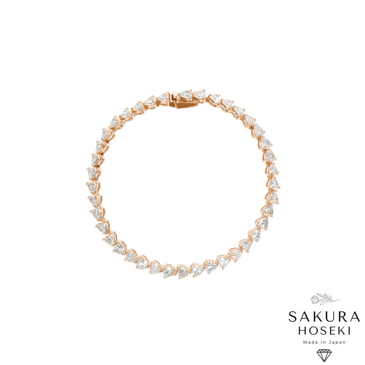 10ct Heart Bracelet Rose Gold