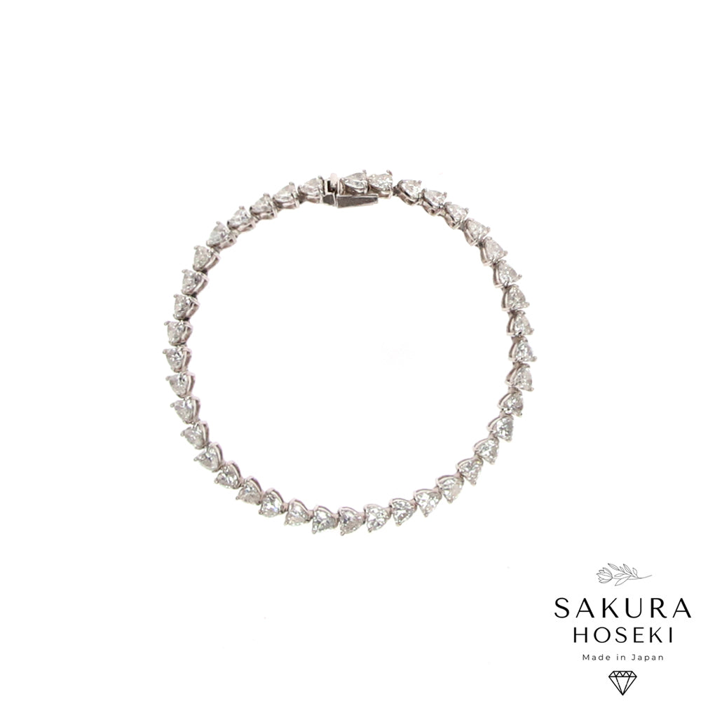 10ct Heart Bracelet White Gold