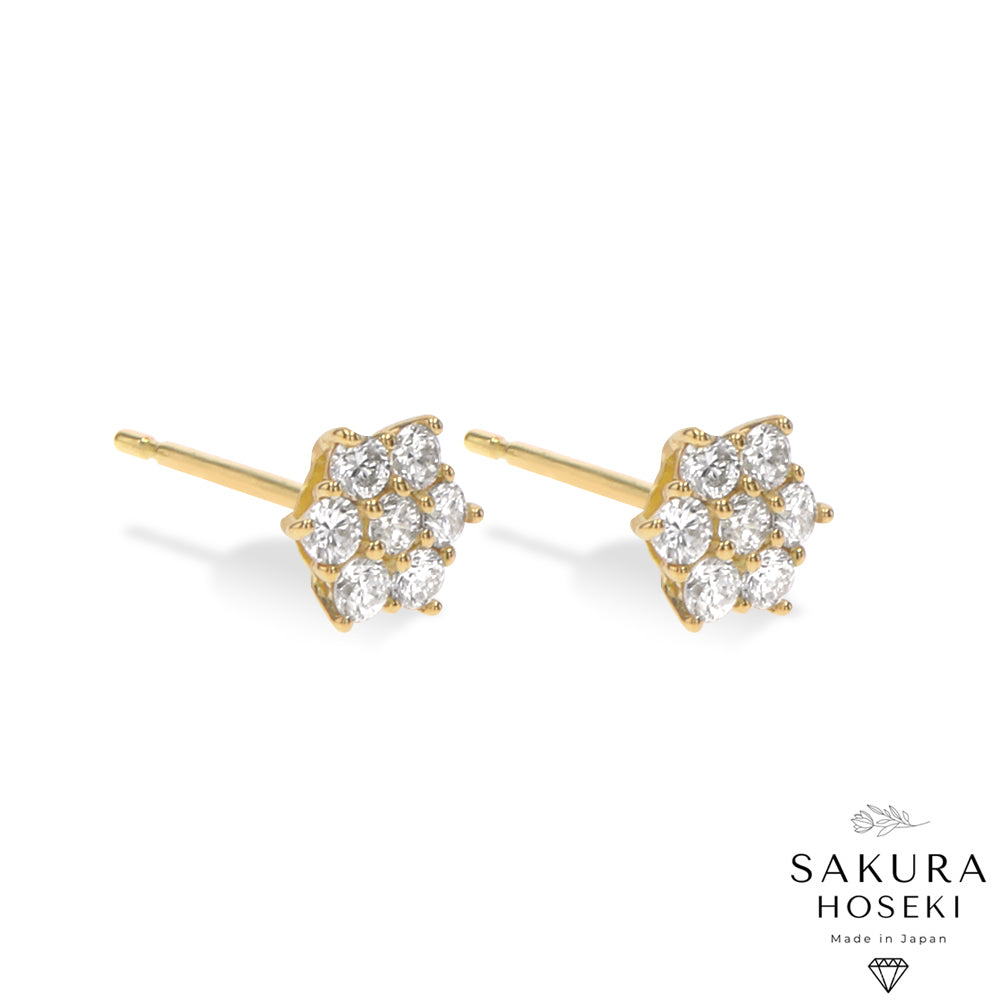 Sakura Earrings Yellow Gold