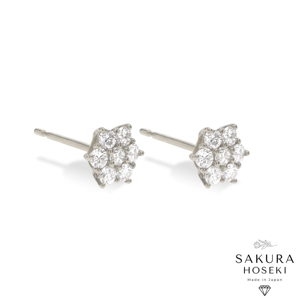 Sakura Earrings White Gold