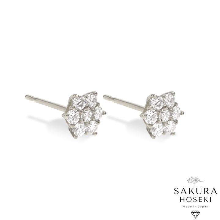 Sakura Earrings White Gold