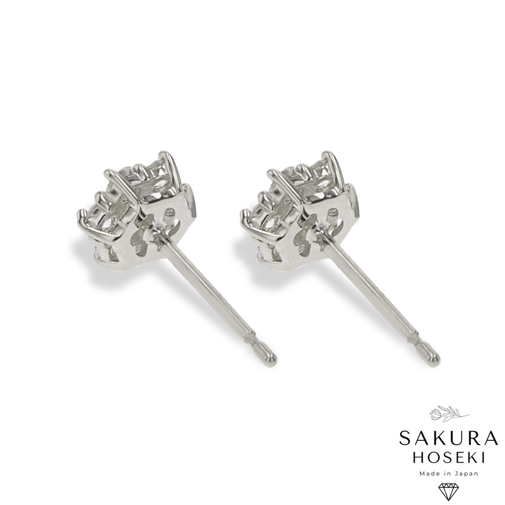 Sakura Earrings White Gold