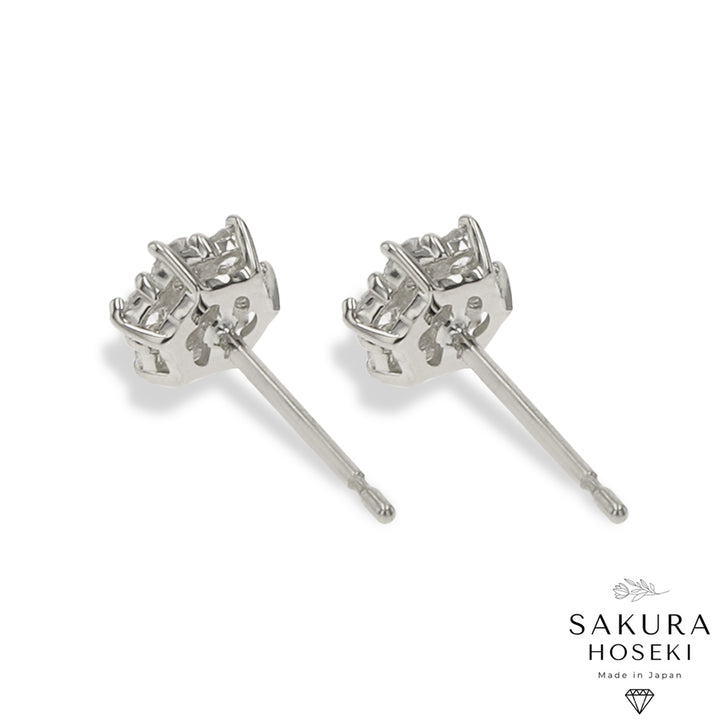 Sakura Earrings White Gold