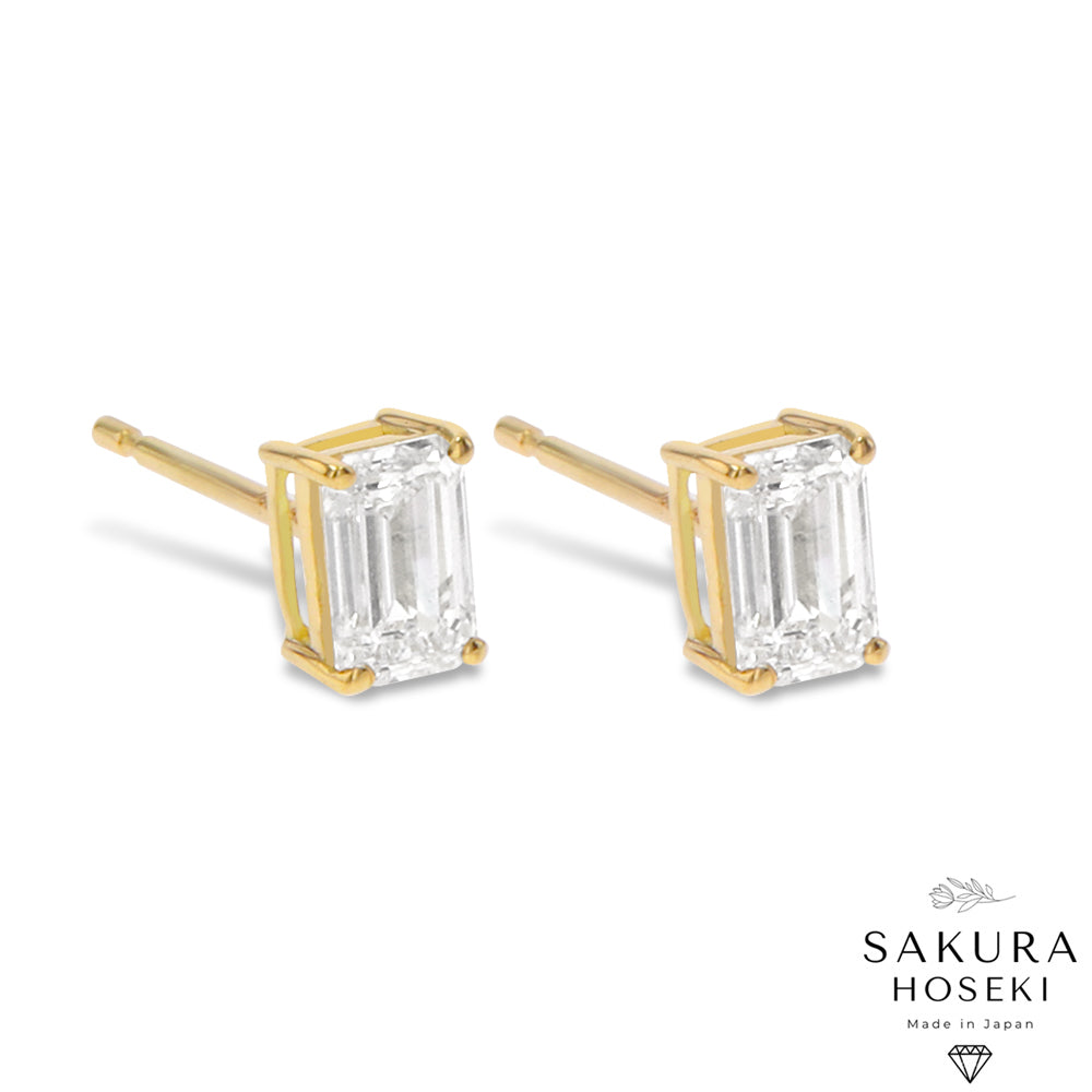 Emerald Studs Yellow Gold