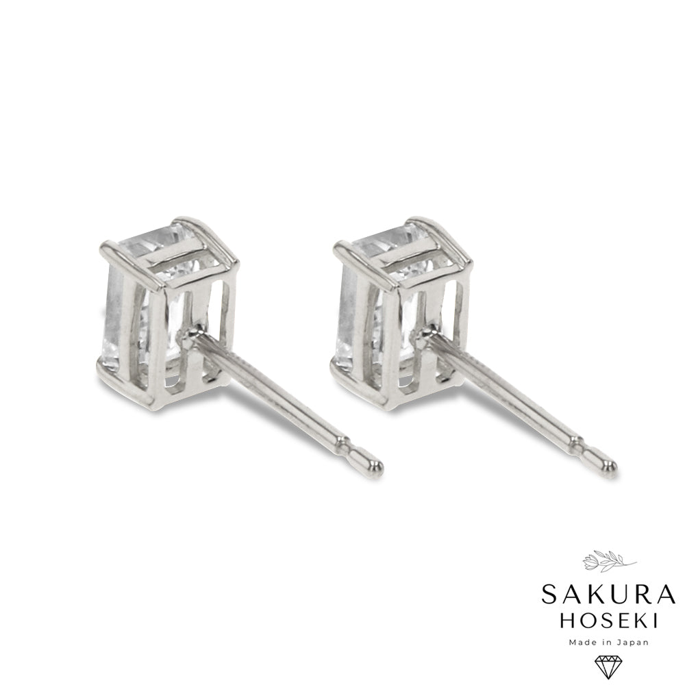 Emerald Studs White Gold