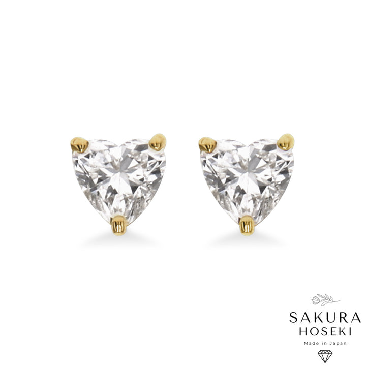 Heart Studs Yellow Gold