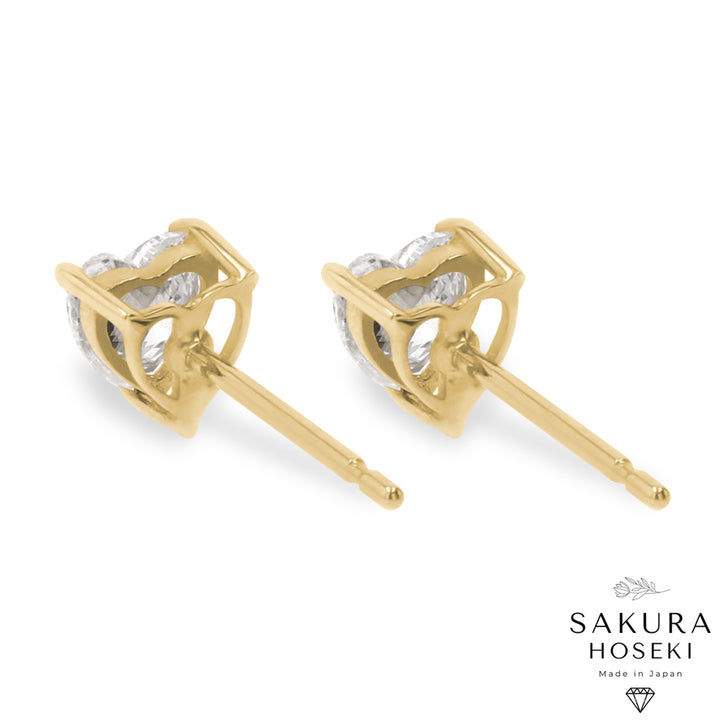 Heart Studs Yellow Gold