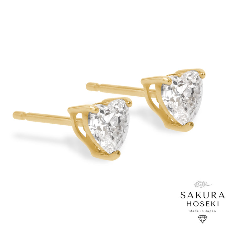 Heart Studs Yellow Gold