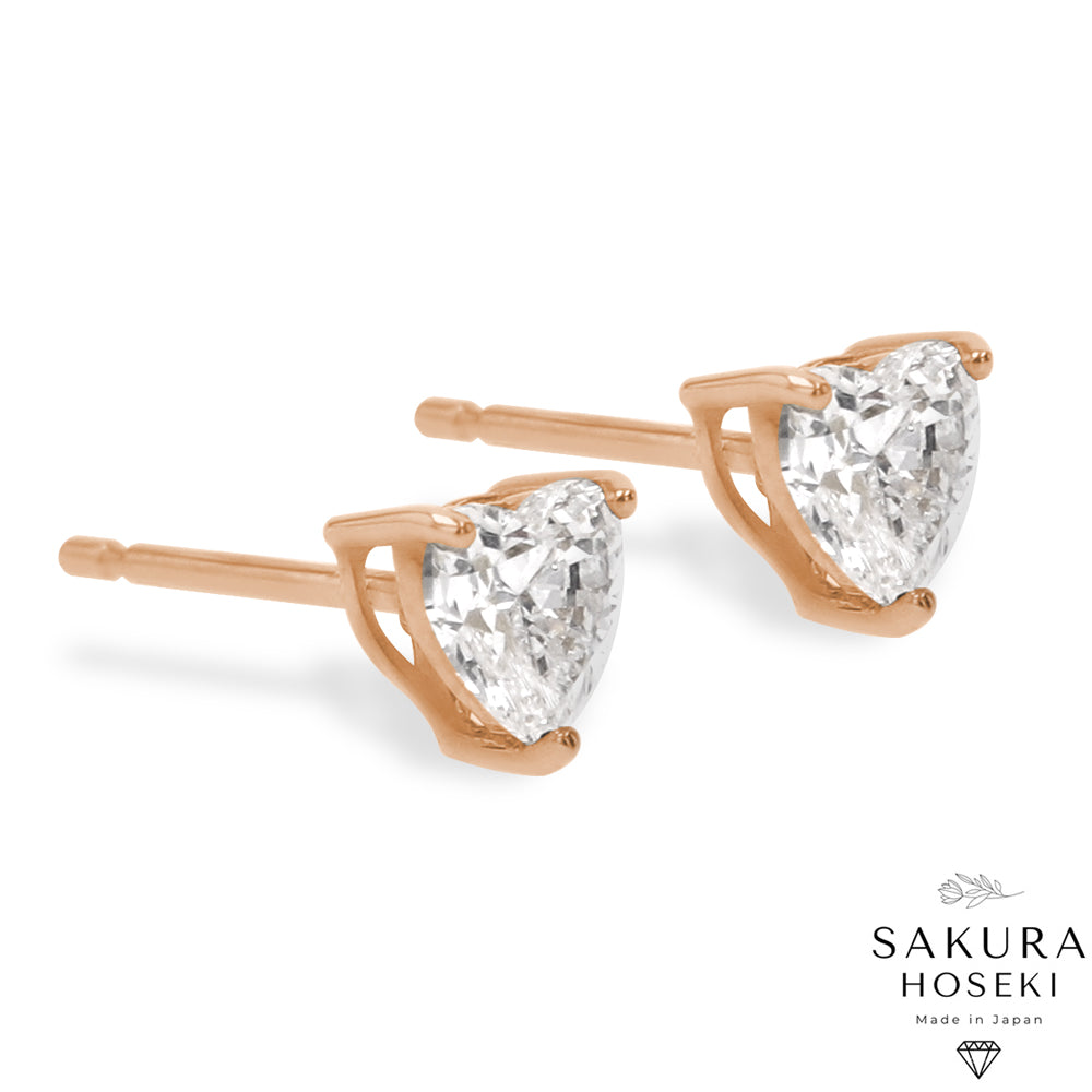 Heart Studs Rose Gold