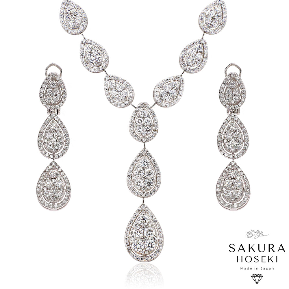 Pear Necklace White Gold