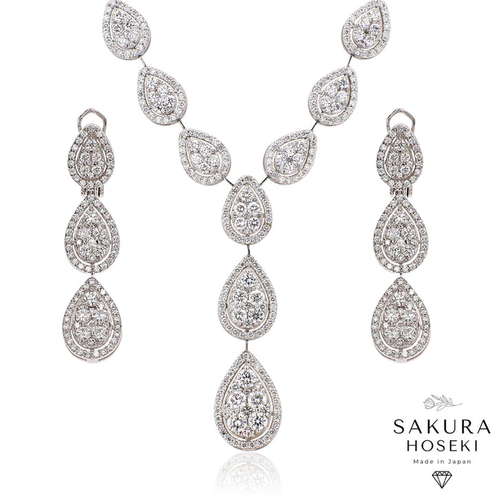 Pear Necklace White Gold