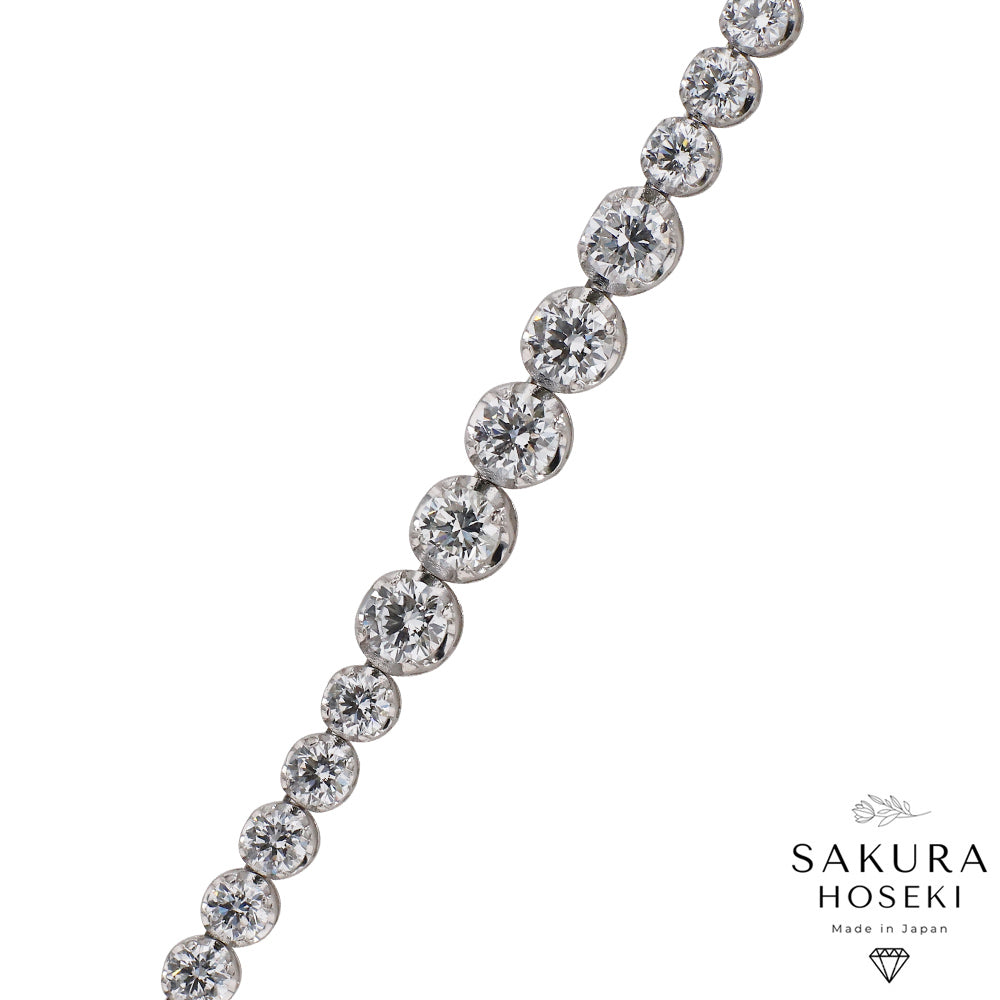 12.75ct Graduated Tennis Necklace White Gold
