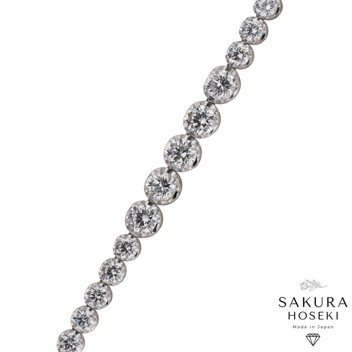 12.75ct Graduated Tennis Necklace White Gold
