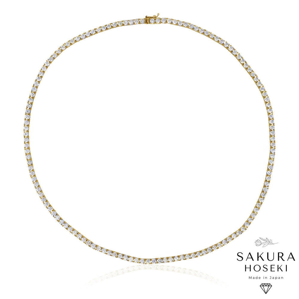15ct Tennis Necklace Yellow Gold