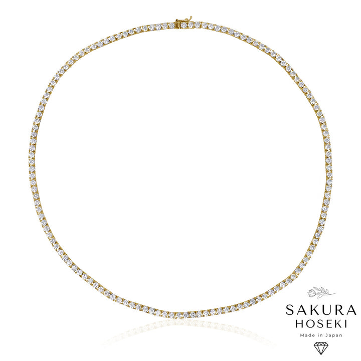 15ct Tennis Necklace Yellow Gold