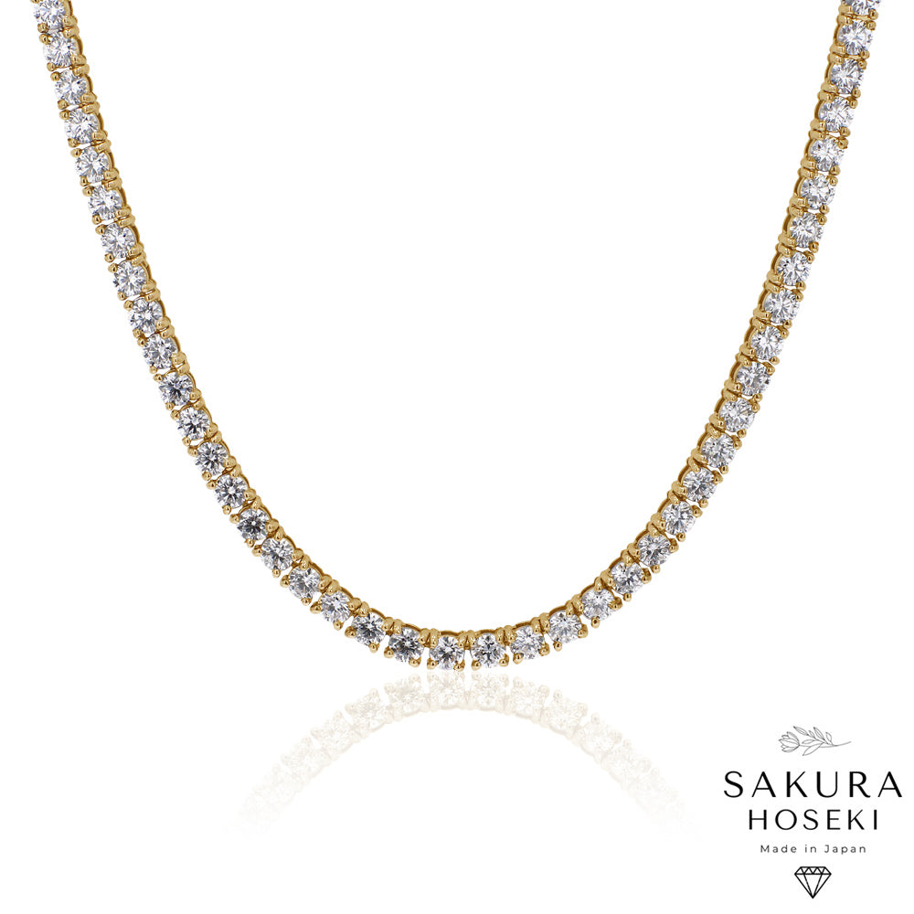 15ct Tennis Necklace Yellow Gold
