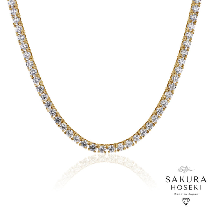15ct Tennis Necklace Yellow Gold
