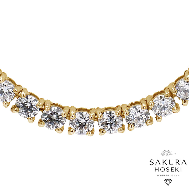15ct Tennis Necklace Yellow Gold