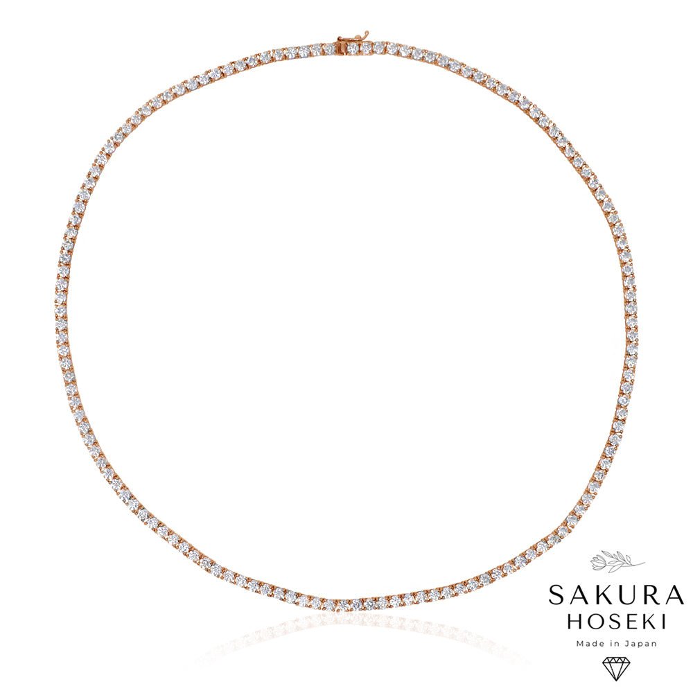 15ct Tennis Necklace Rose Gold