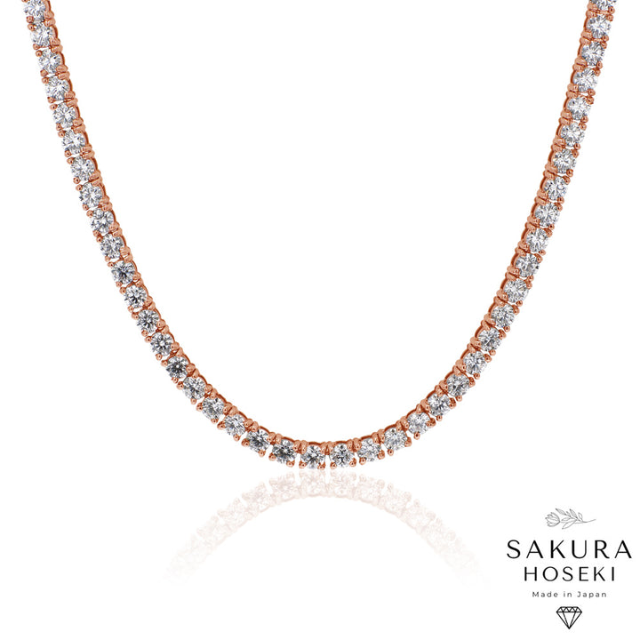 15ct Tennis Necklace Rose Gold