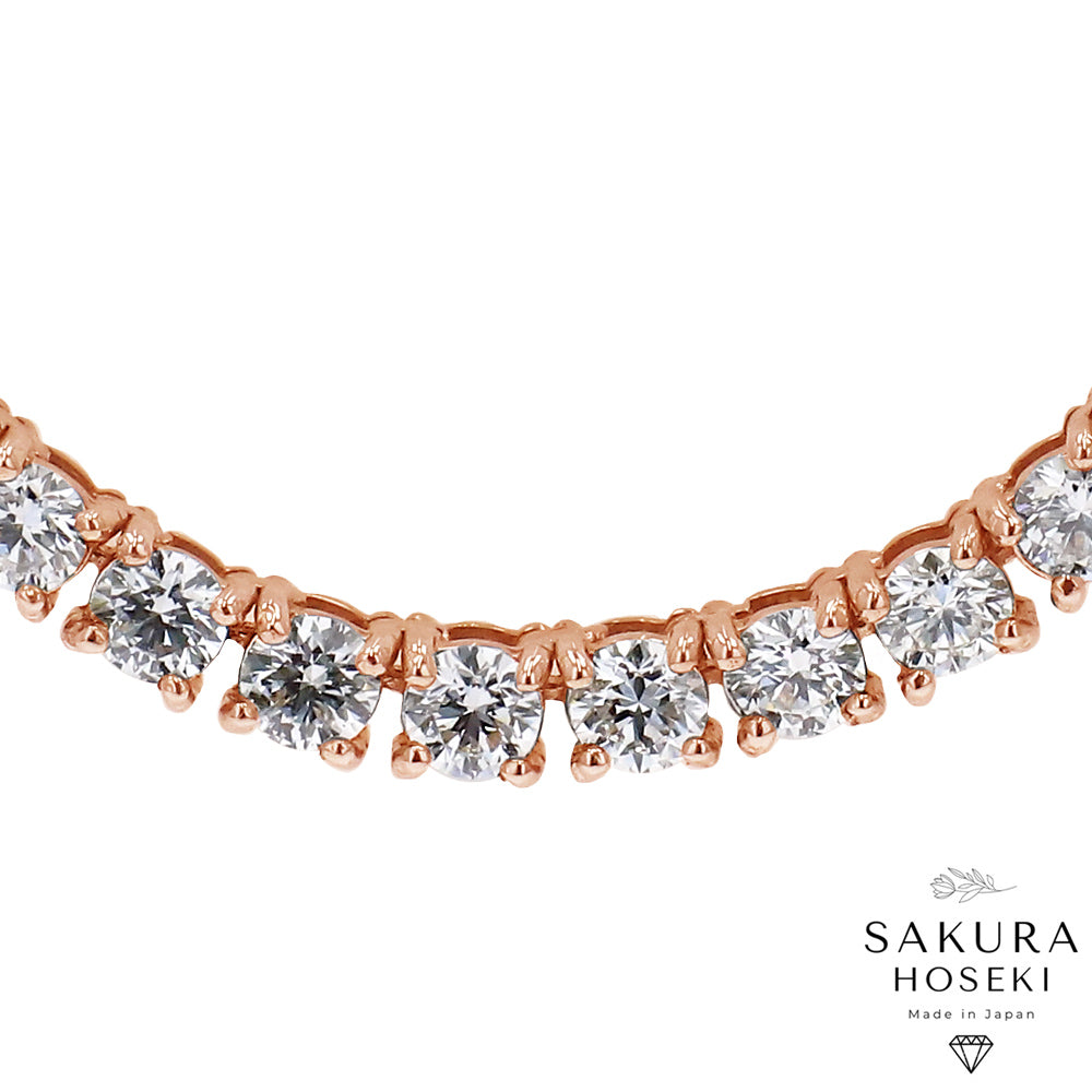 15ct Tennis Necklace Rose Gold