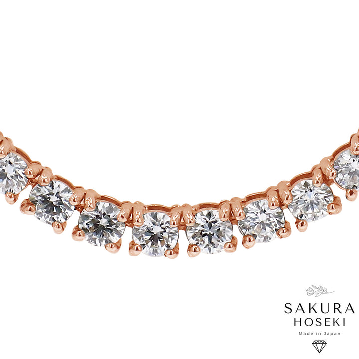 15ct Tennis Necklace Rose Gold