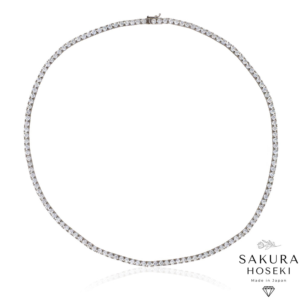 15ct Tennis Necklace White Gold