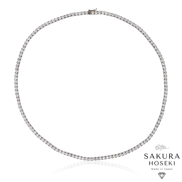 15ct Tennis Necklace White Gold