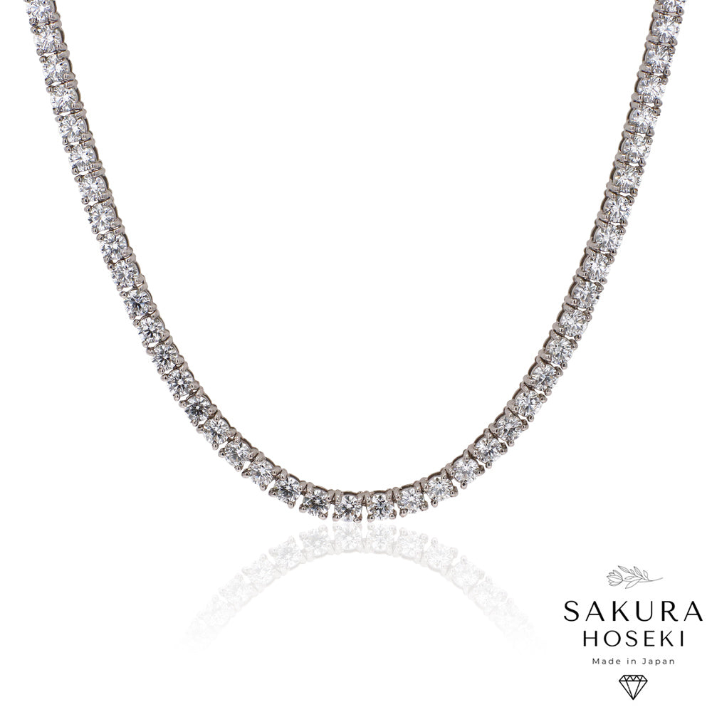 15ct Tennis Necklace White Gold