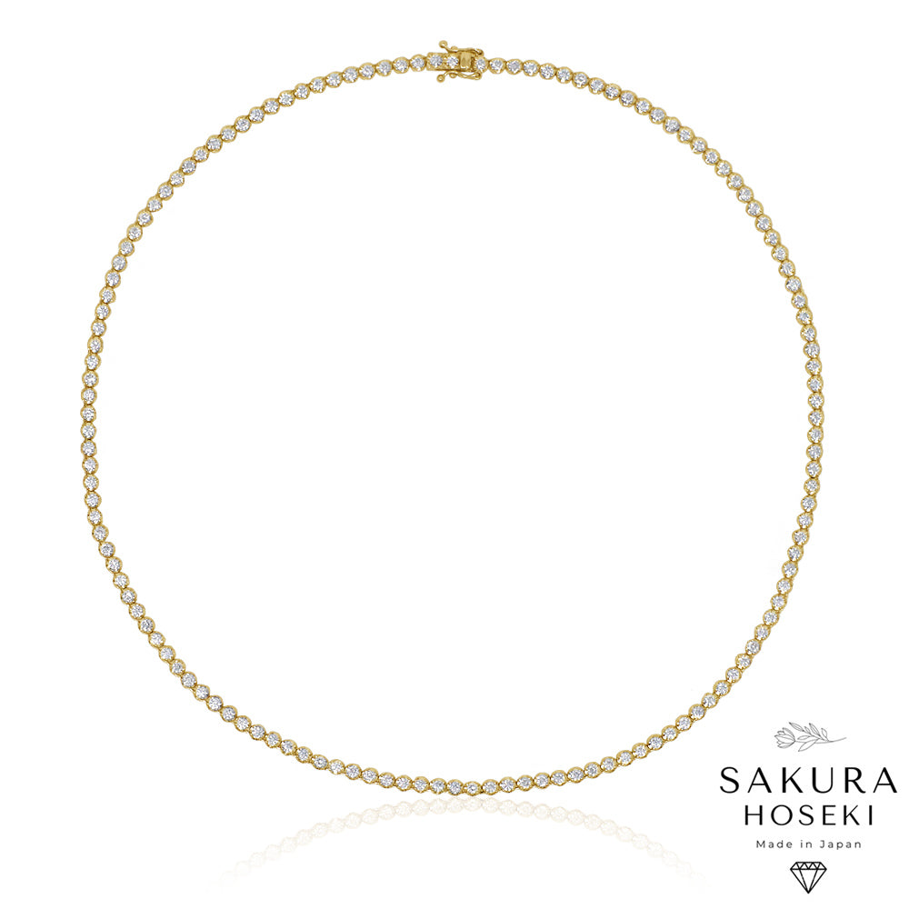 5ct Tennis Necklace Yellow Gold