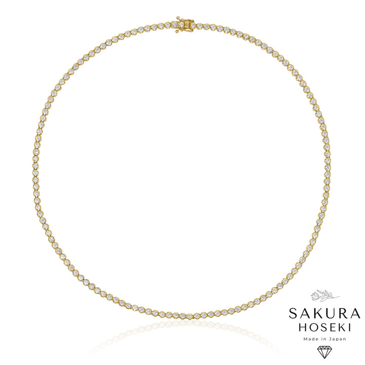 5ct Tennis Necklace Yellow Gold