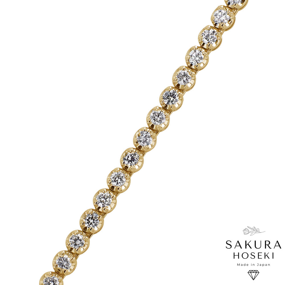 5ct Tennis Necklace Yellow Gold