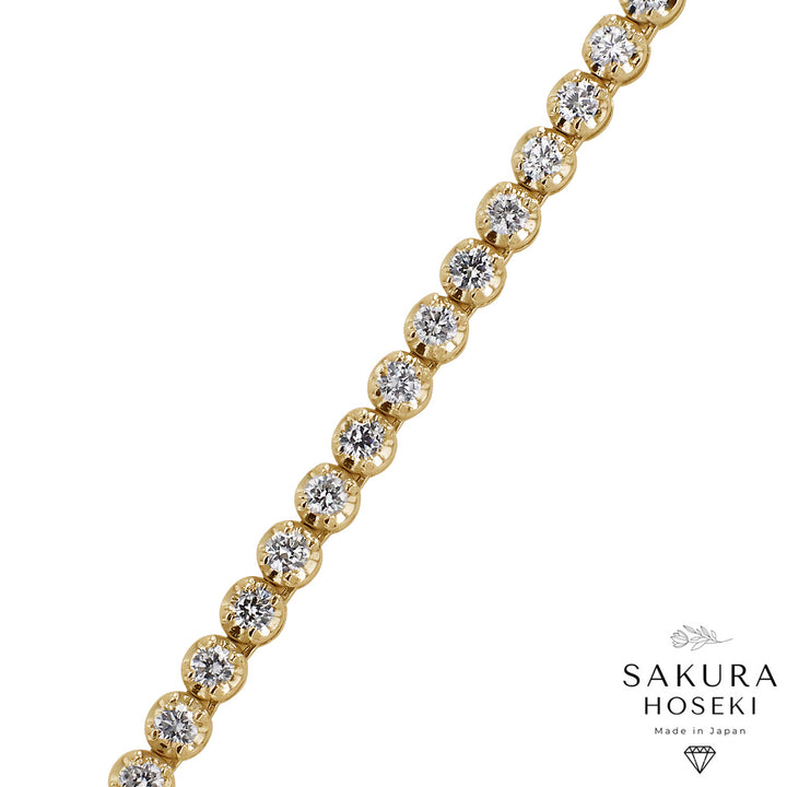 5ct Tennis Necklace Yellow Gold