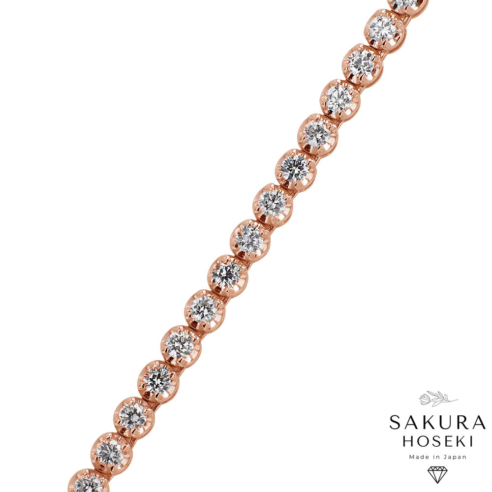 5ct Tennis Necklace Rose Gold