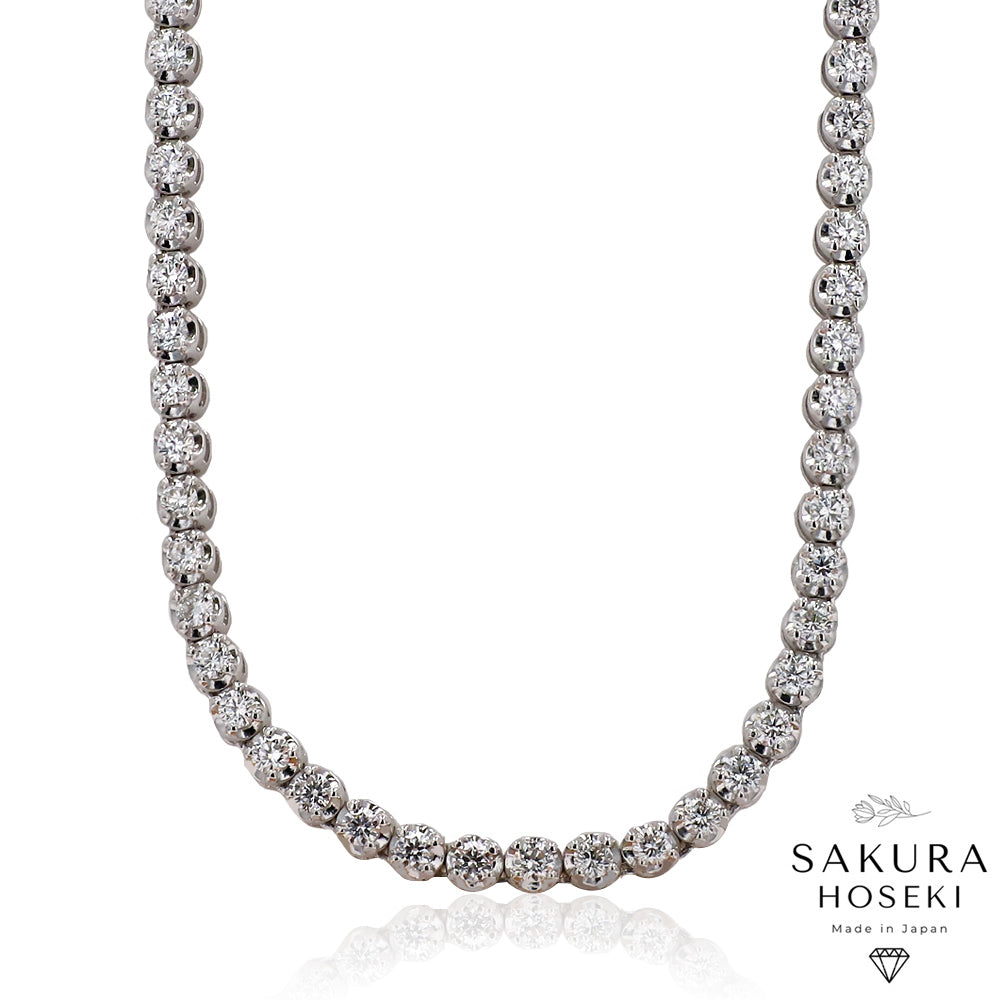5ct Tennis Necklace White Gold