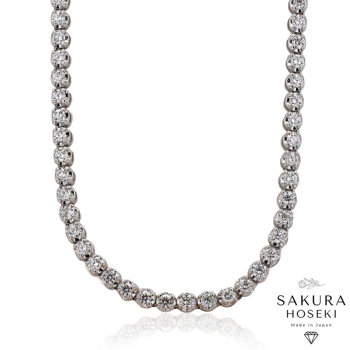 5ct Tennis Necklace White Gold