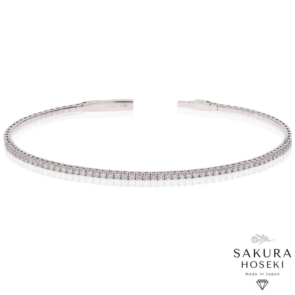 Half Flexible Bangle White Gold